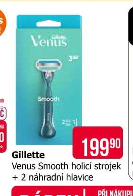 Gillette Venus Smooth holicí strojek + 2 náhradní hlavice