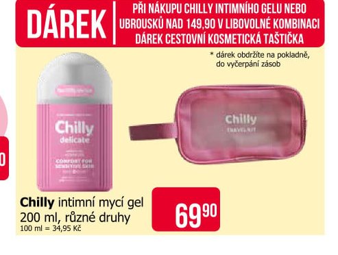 Chilly intimní mycí gel 200 ml, různé druhy