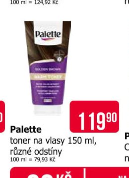 Palette toner na vlasy 150 ml, různé odstíny