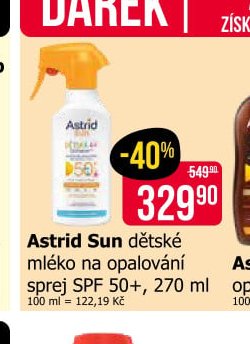 Astrid Sun dětské mléko na opalování sprej SPF 50+, 270 ml