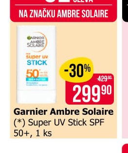 Garnier Ambre Solaire (*) Super UV Stick SPF 50+, 1 ks