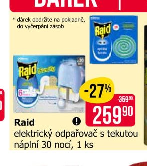 Raid elektrický odpařovač s tekutou náplní 30 nocí, 1 ks