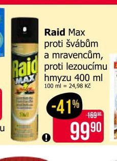 Raid Max proti švábům a mravencům, proti lezoucímu hmyzu 400 ml