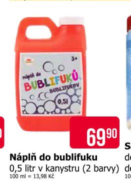 Náplň do bublifuku 0,5 litr v kanystru (2 barvy)