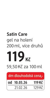 Satin Care gel na holení 200 ml