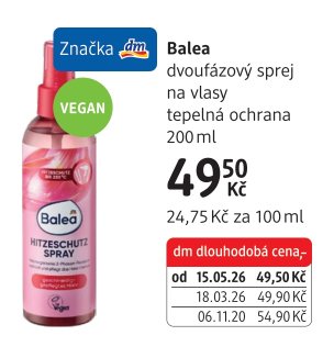 Balea dvoufázový sprej na vlasy tepelná ochrana