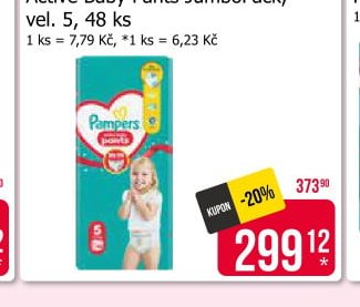 Pampers Active Baby Pants JumboPack, vel. 5, 48 ks