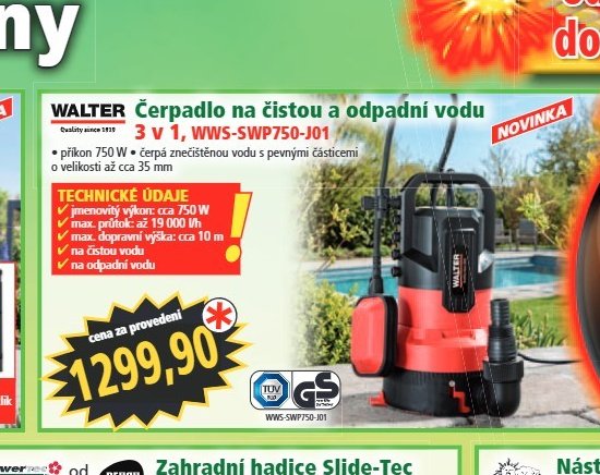 Čerpadlo na čistou a odpadní vodu