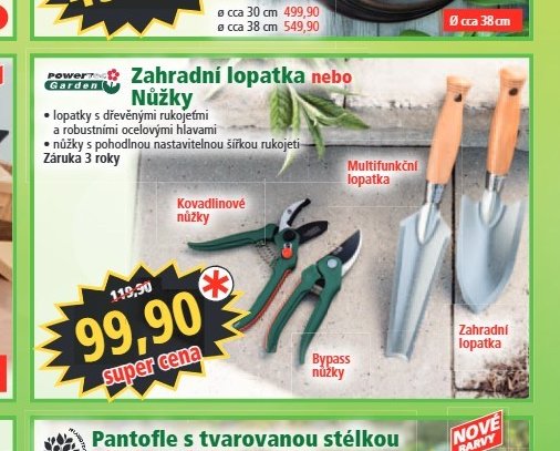 Zahradní lopatka nebo Nůžky
