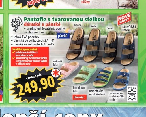 Pantofle s tvarovanou stélkou