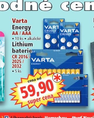 Varta Energy AA / AAA, Lithium baterie