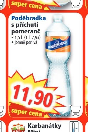 Poděbradka s příchutí pomeranč