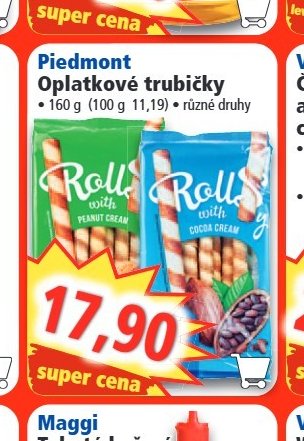 Piedmont Oplatkové trubičky