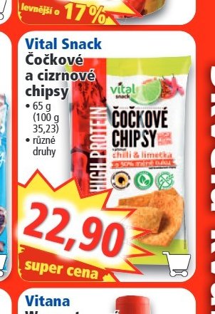 Vital Snack Čočkové a cizrnové chipsy