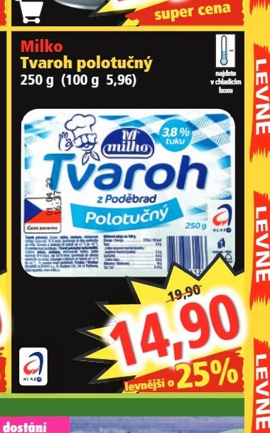 Milko Tvaroh polotučný
