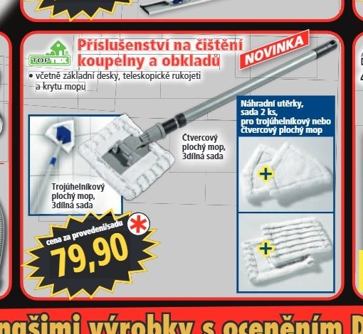 Příslušenství na čištění koupelny a obkladů