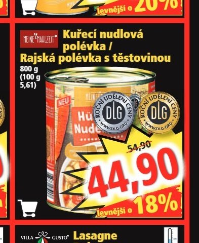 Kuřecí nudlová nebo rajská polévka