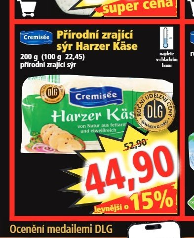Přírodní zrající sýr Harzer Käse