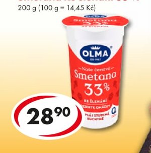 Smetana ke šlehání 33 %