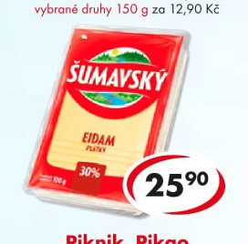 Šumavský Eidam 30 % plátky