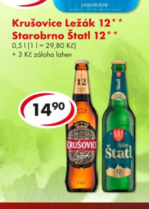 Krušovice Ležák 12, Starobrno Štatl 12