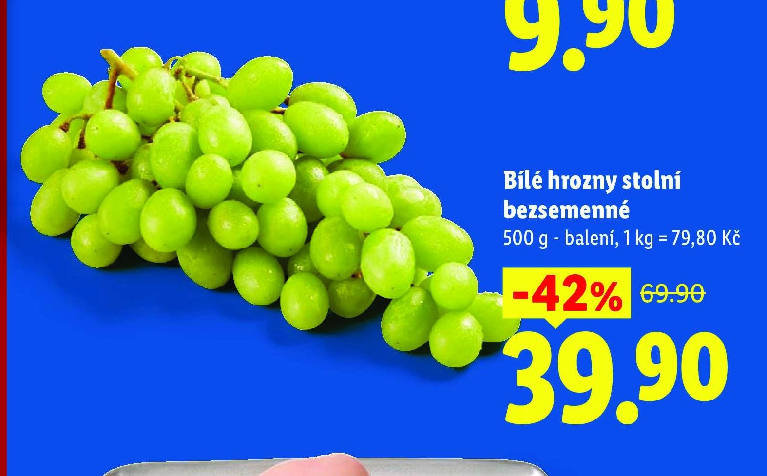 Bílé hrozny stolní bezsemenné