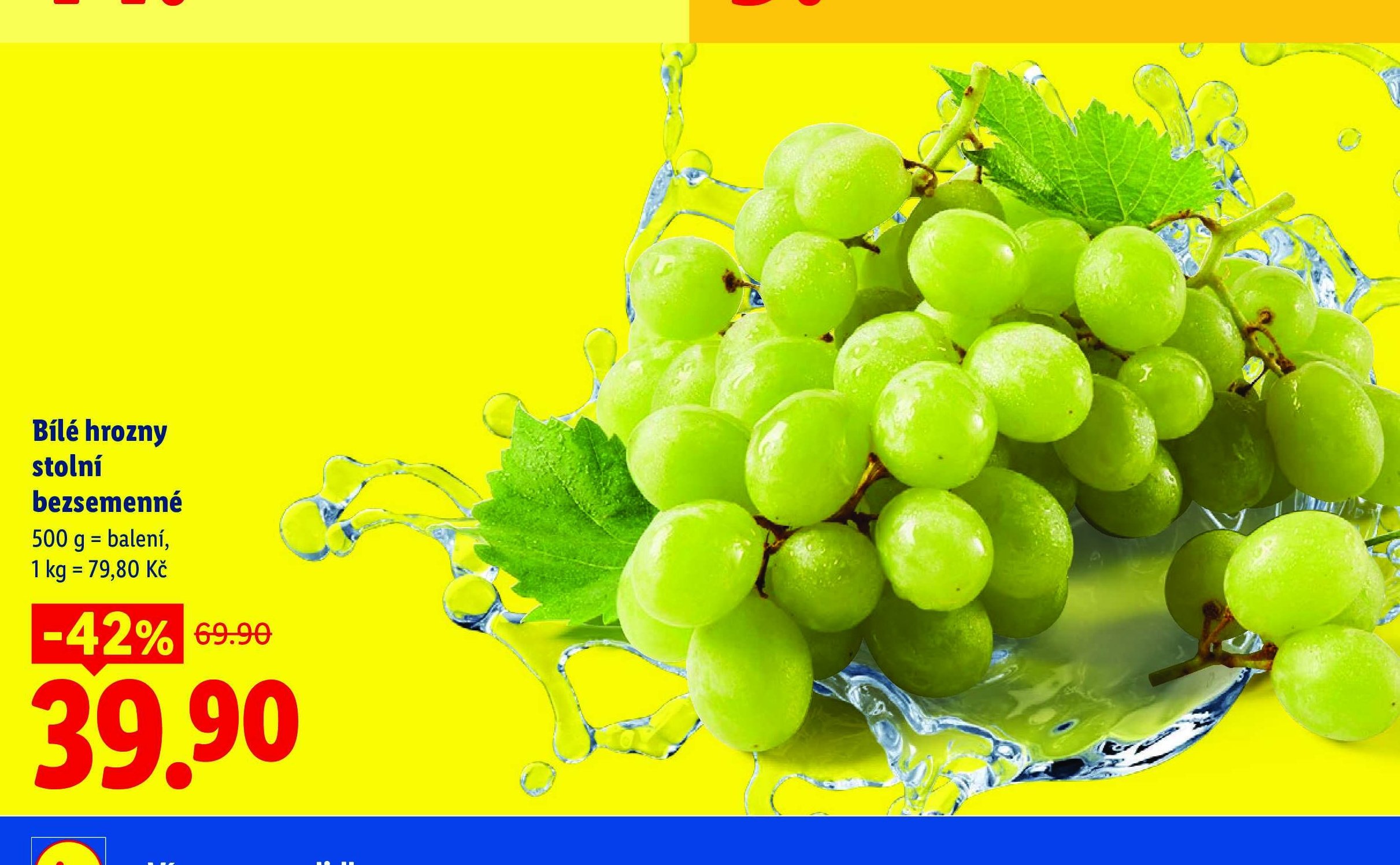 Bílé hrozny stolní bezsemenné