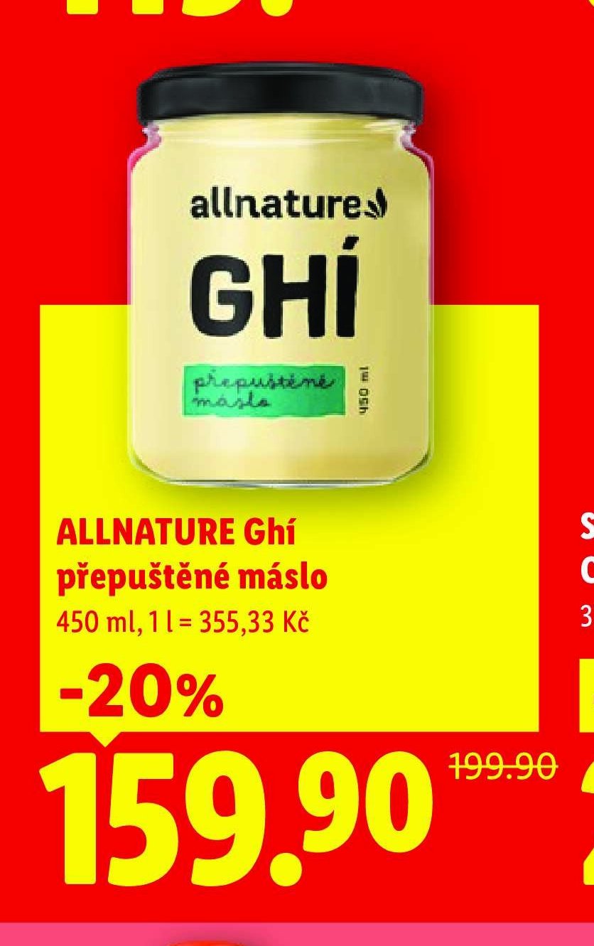 ALLNATURE Ghí přepuštěné máslo