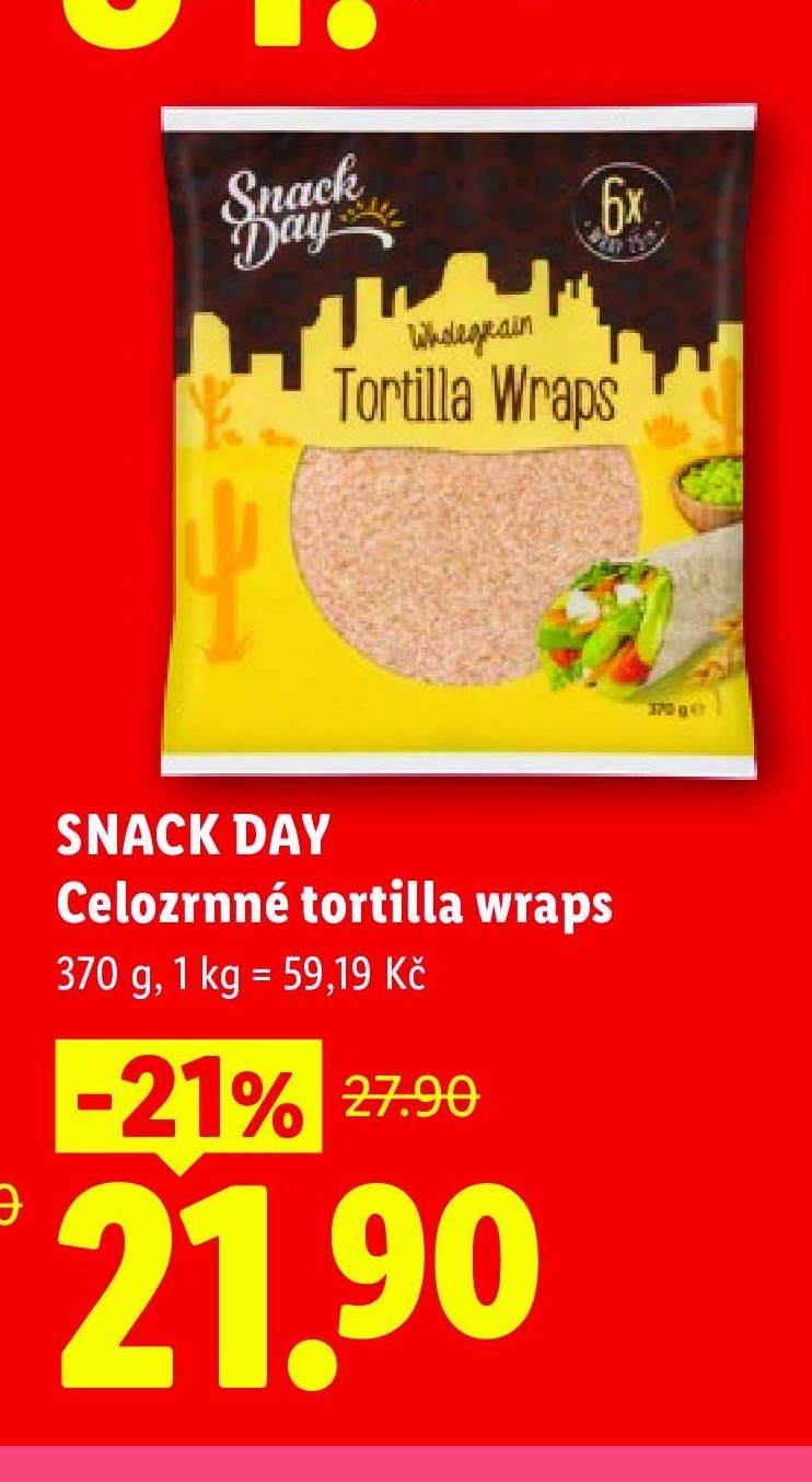 SNACK DAY Celozrnné tortilla wraps