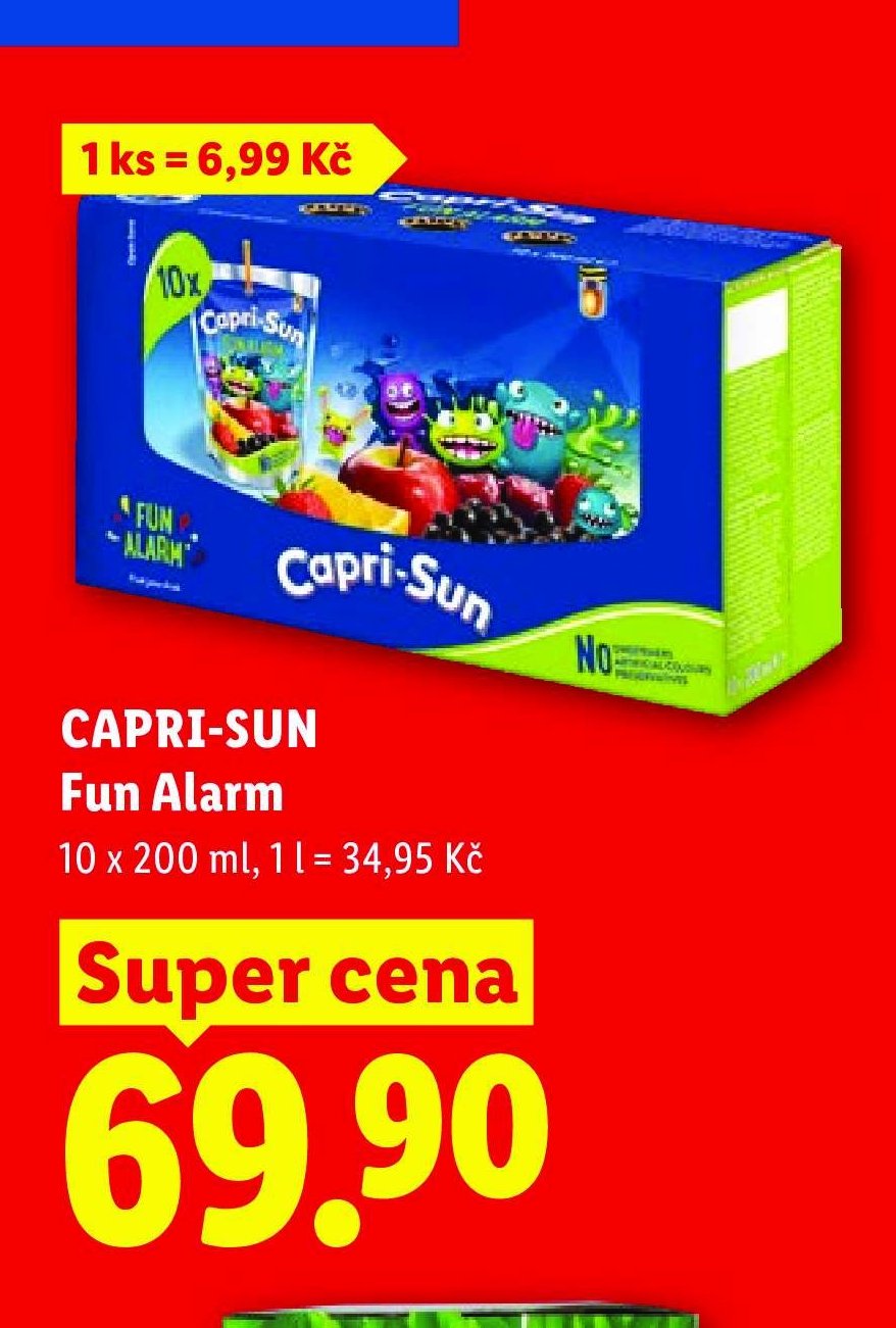 CAPRI-SUN Fun Alarm 10 x 200 ml, 1 l = 34,95 Kč