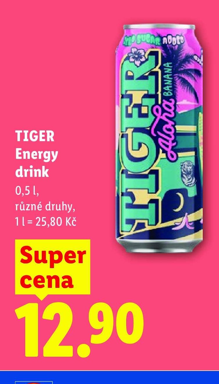 TIGER Energy drink 0,5 l, různé druhy, 1 l = 25,80 Kč