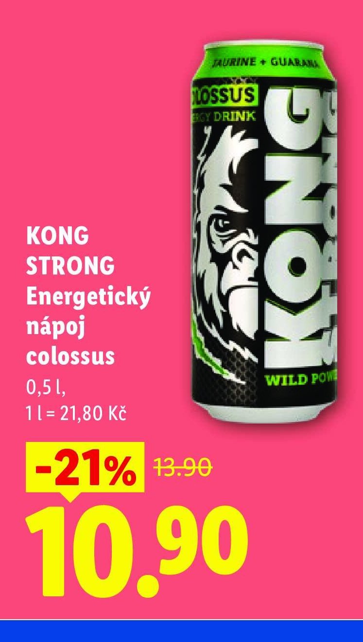 KONG STRONG Energetický nápoj colossus 0,5 l, 1 l = 21,80 Kč