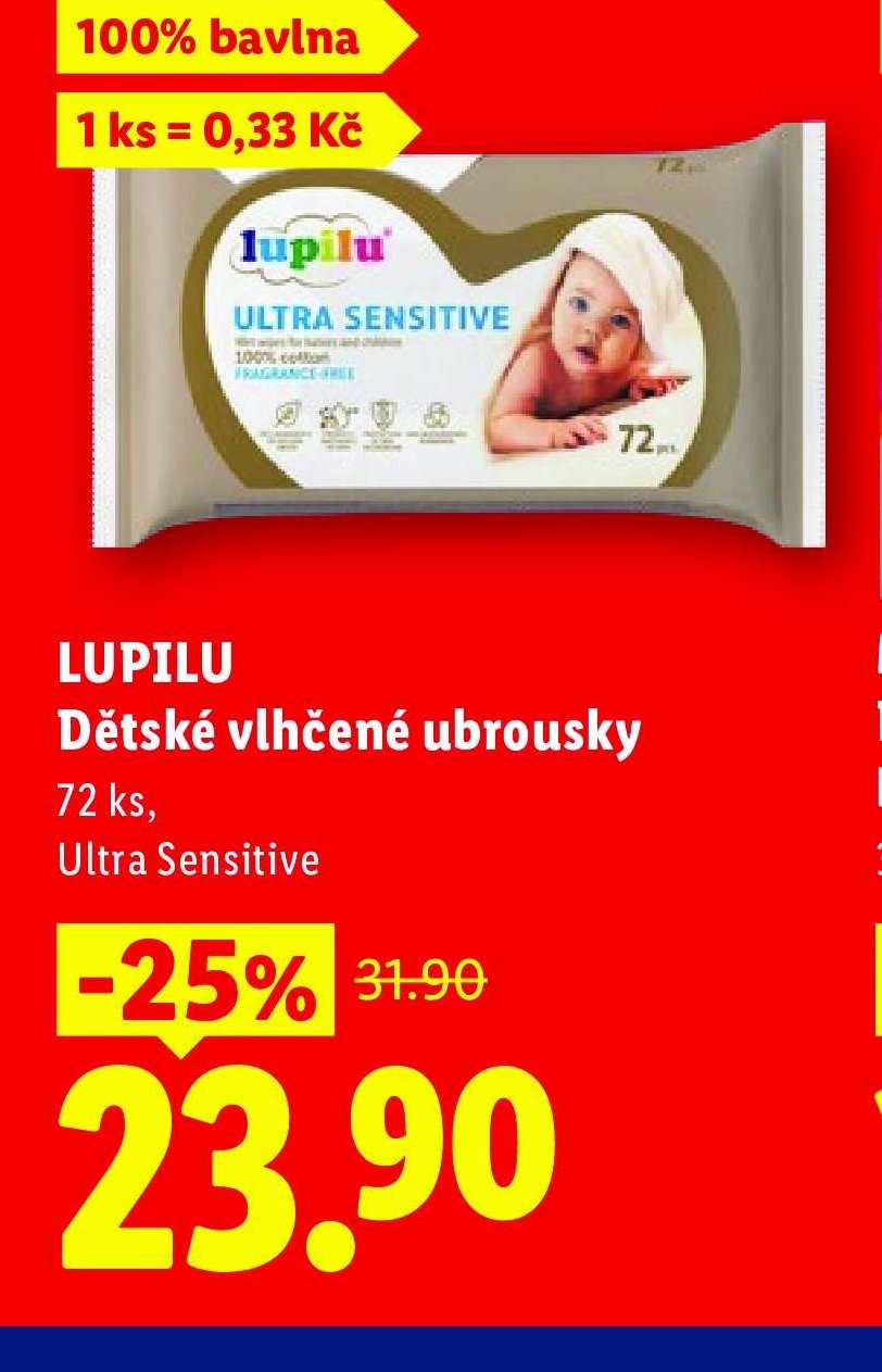 LUPILU Dětské vlhčené ubrousky