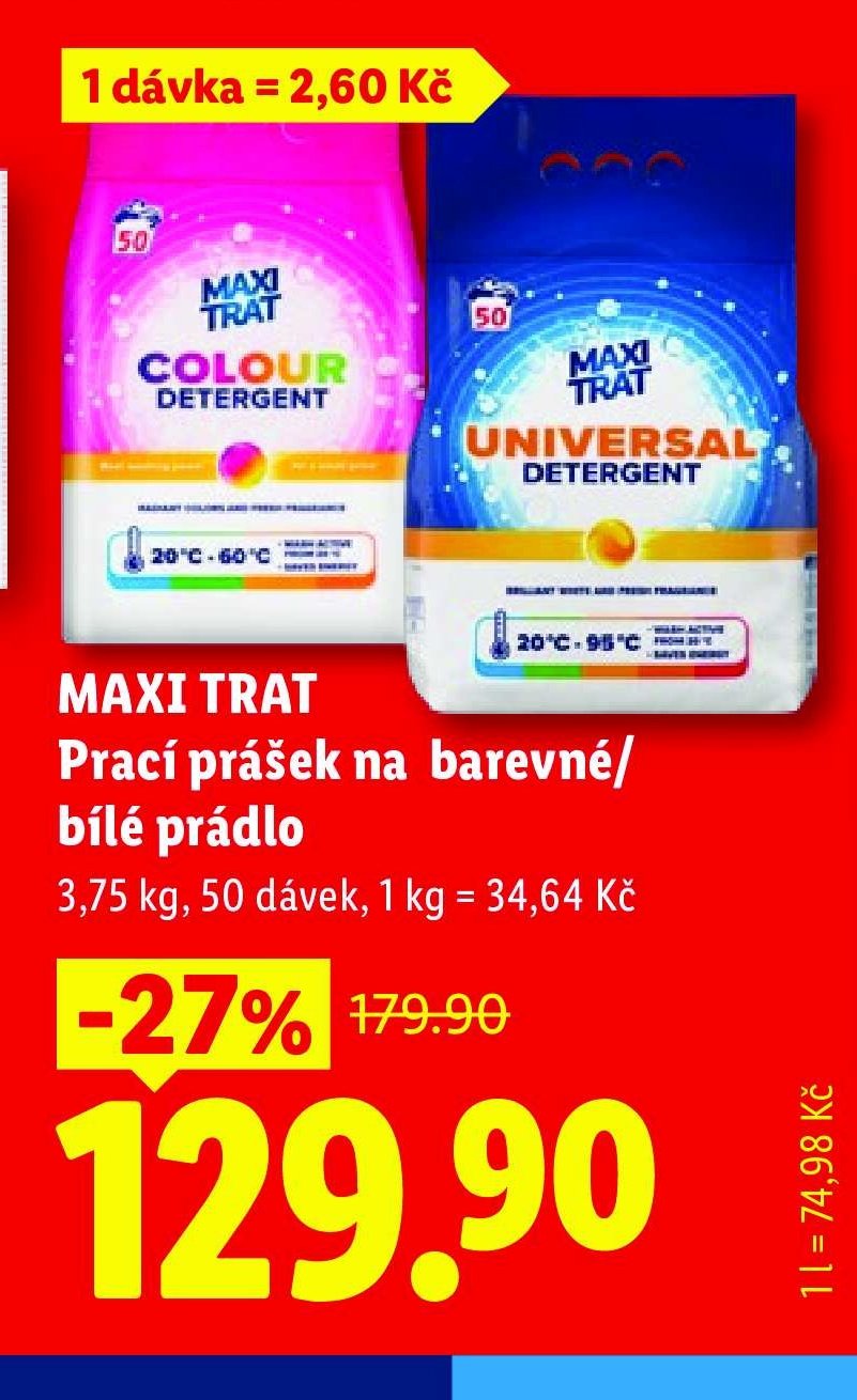 MAXI TRAT Prací prášek na barevné/bílé prádlo