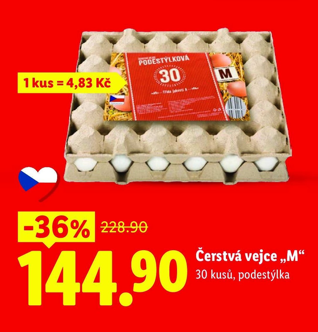 Čerstvá vejce „M“ 30 kusů, podestýlka