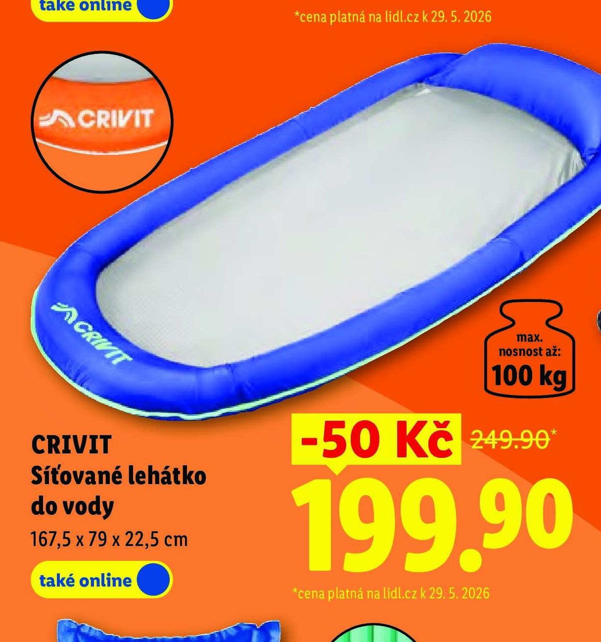 CRIVIT Síťované lehátko do vody