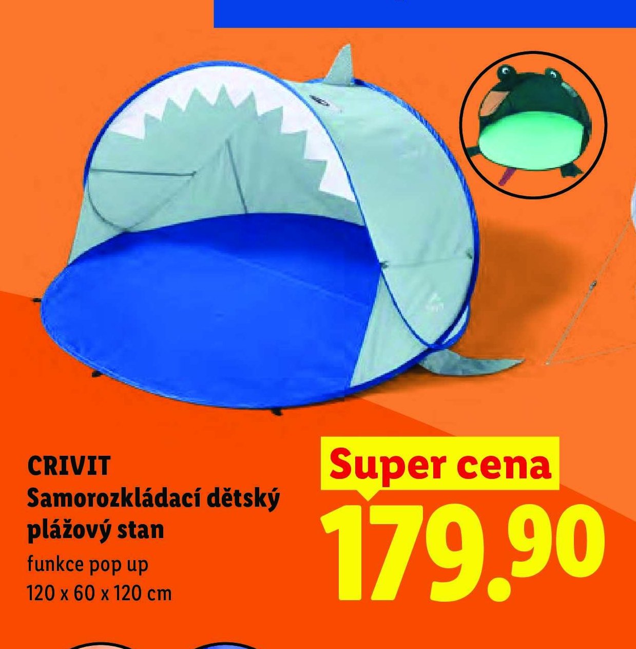 CRIVIT Samorozkládací dětský plážový stan