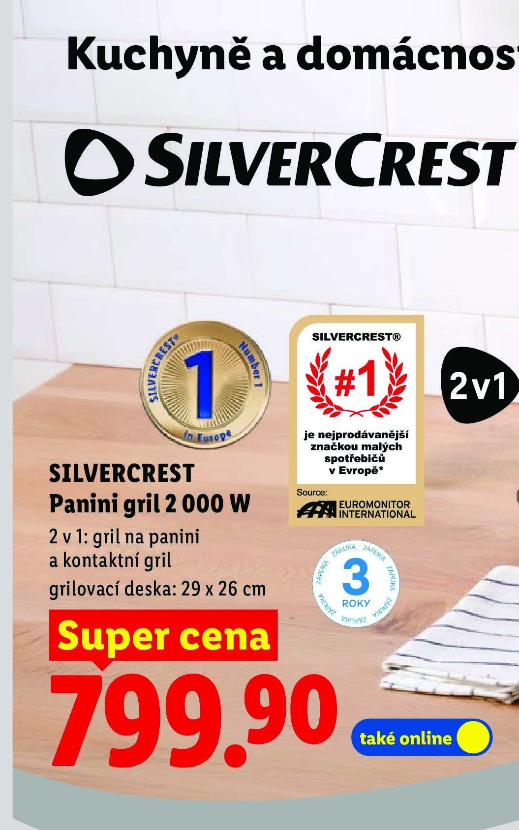 SILVERCREST Panini gril 2 000 W