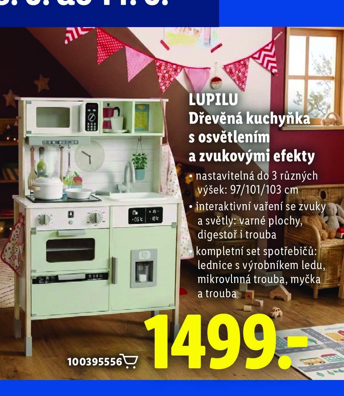 LUPILU Dřevěná kuchyňka s osvětlením a zvukovými efekty