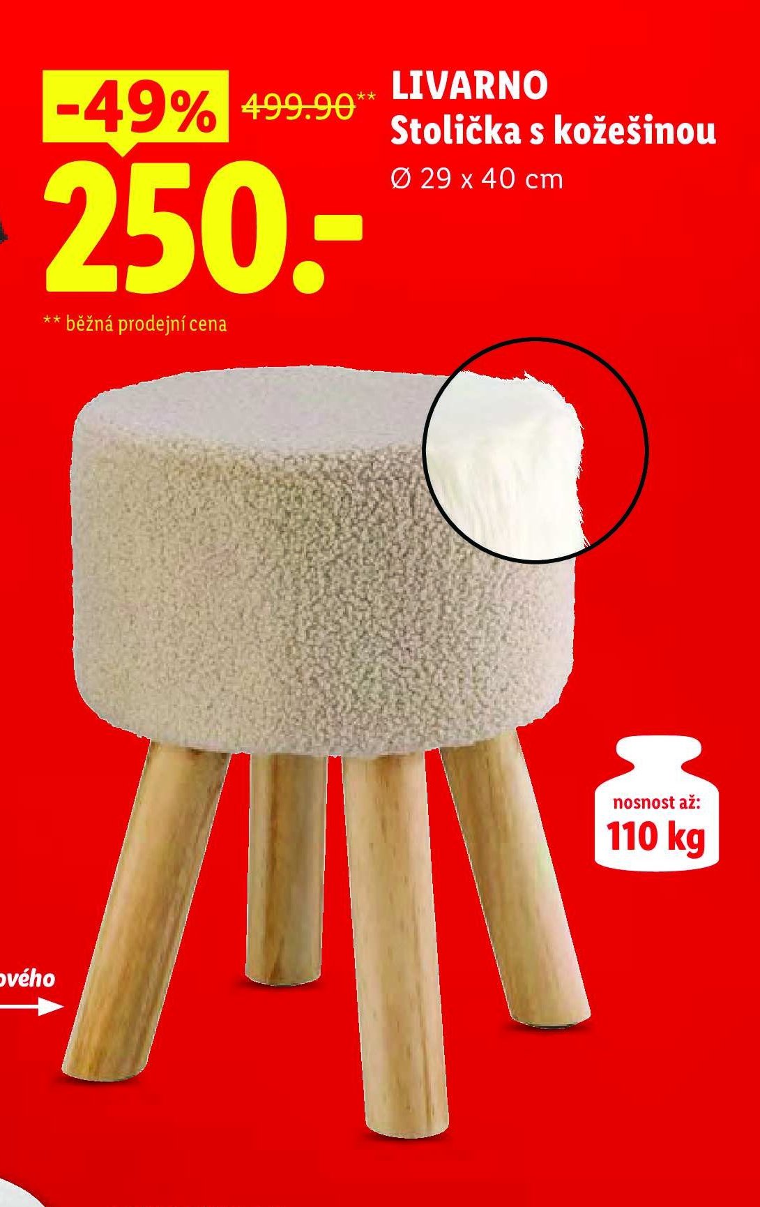 LIVARNO Stolička s kožešinou