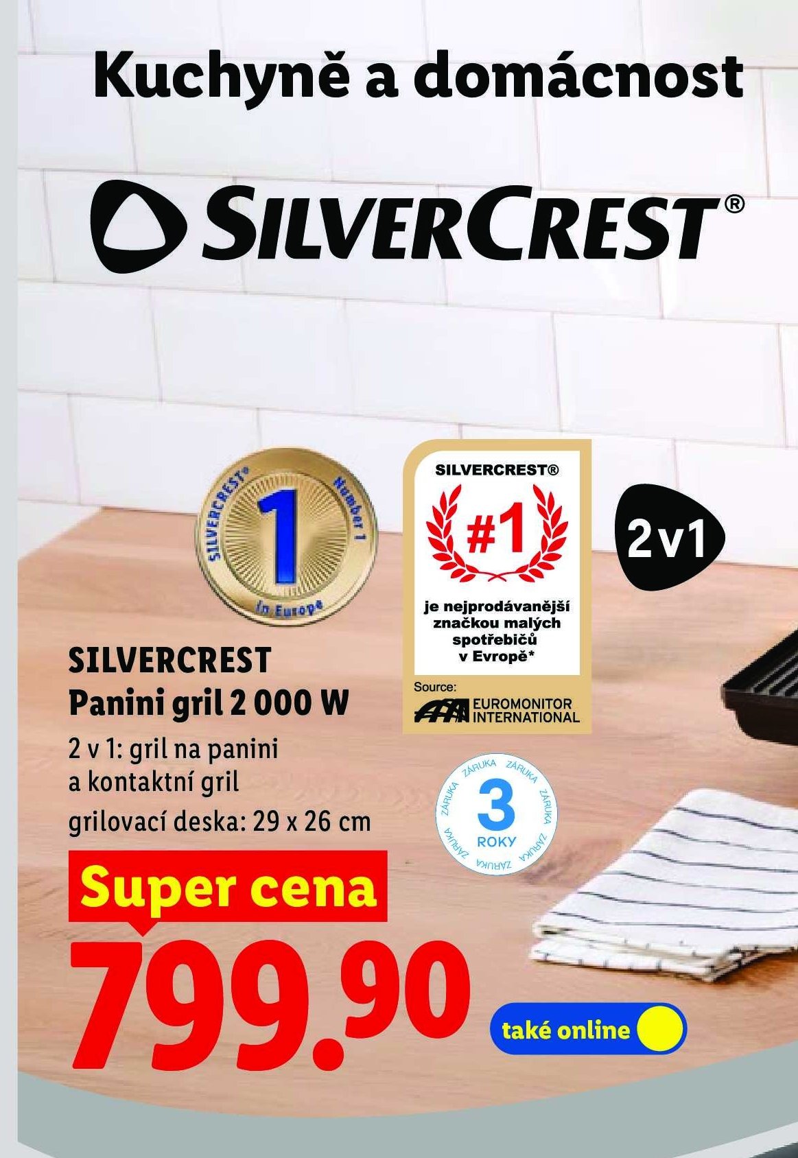SILVERCREST Panini gril 2 000 W