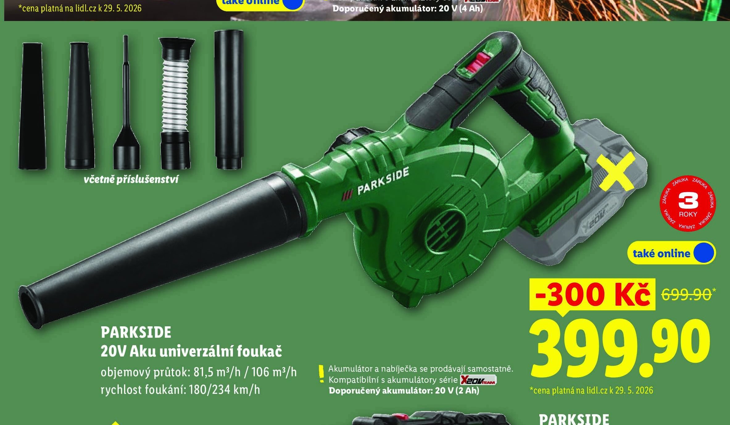 PARKSIDE 20V Aku univerzální foukač
