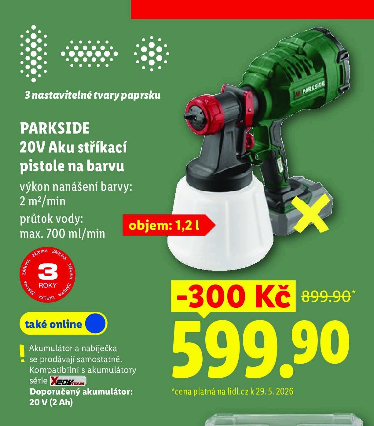 PARKSIDE 20V Aku stříkací pistole na barvu