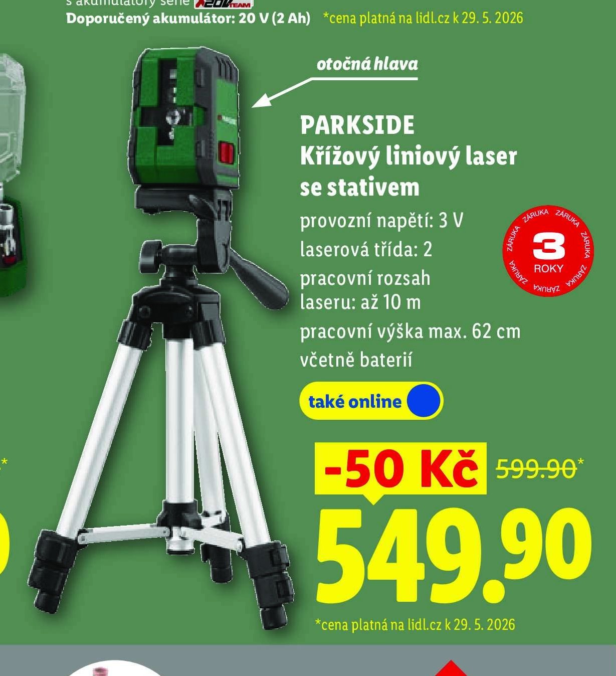 PARKSIDE Křížový liniový laser se stativem