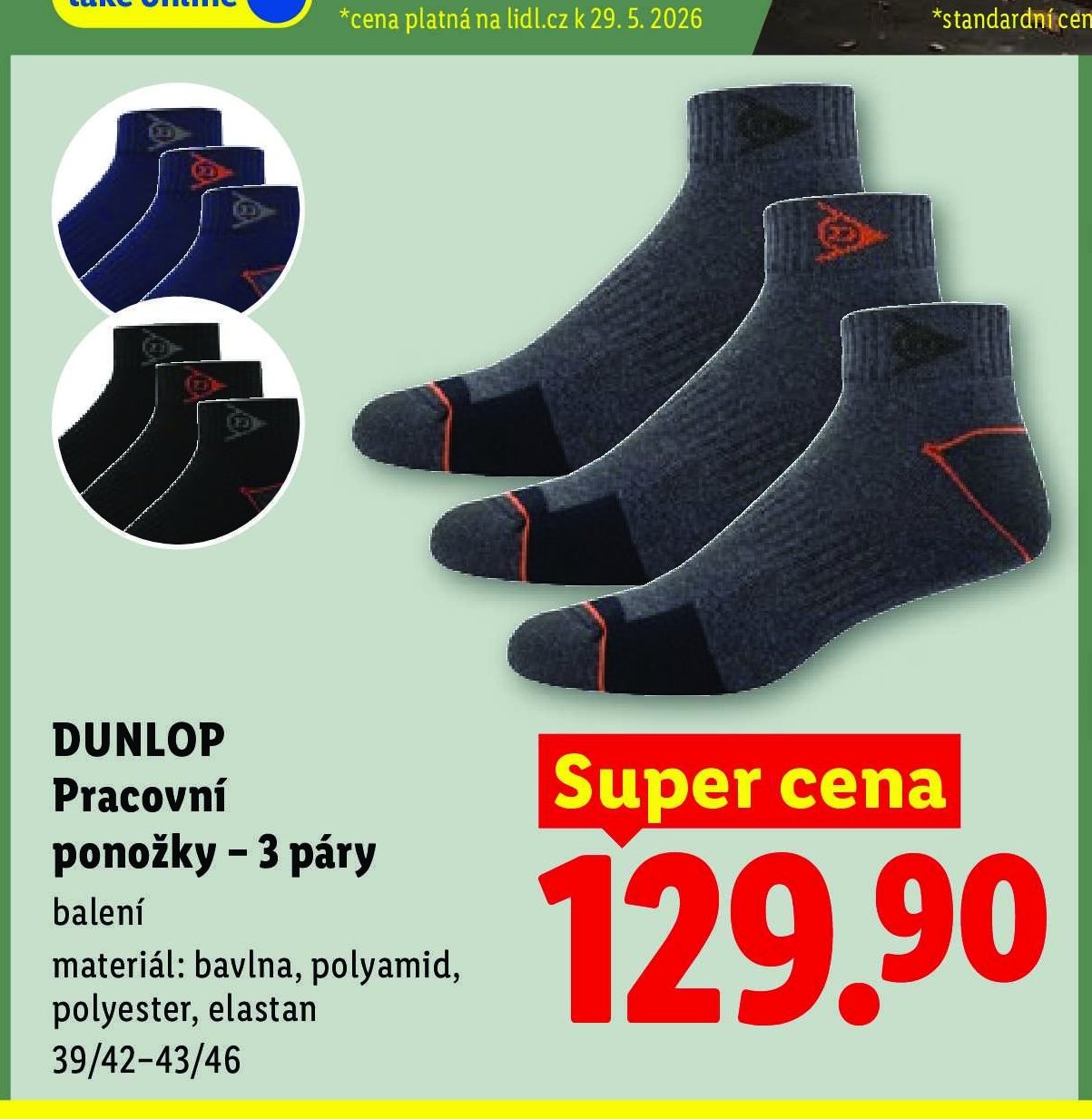 DUNLOP Pracovní ponožky – 3 páry