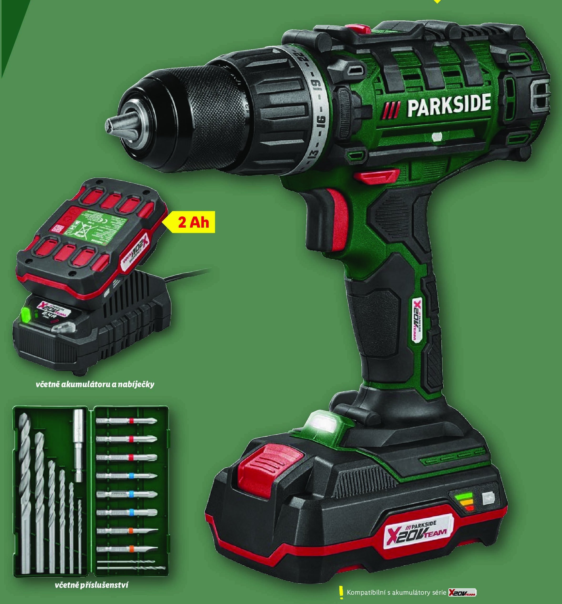 PARKSIDE 20V Aku vrtací šroubovák s akumulátorem a nabíječkou