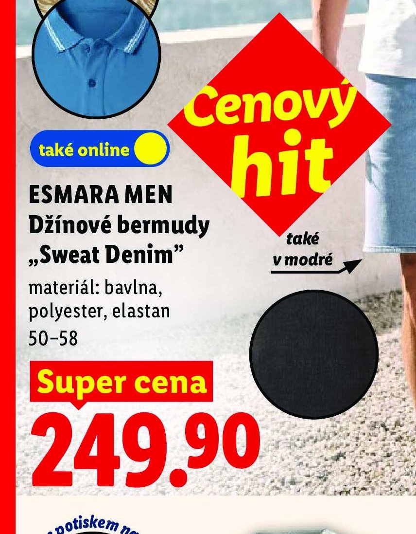 ESMARA MEN Džínové bermudy „Sweat Denim“