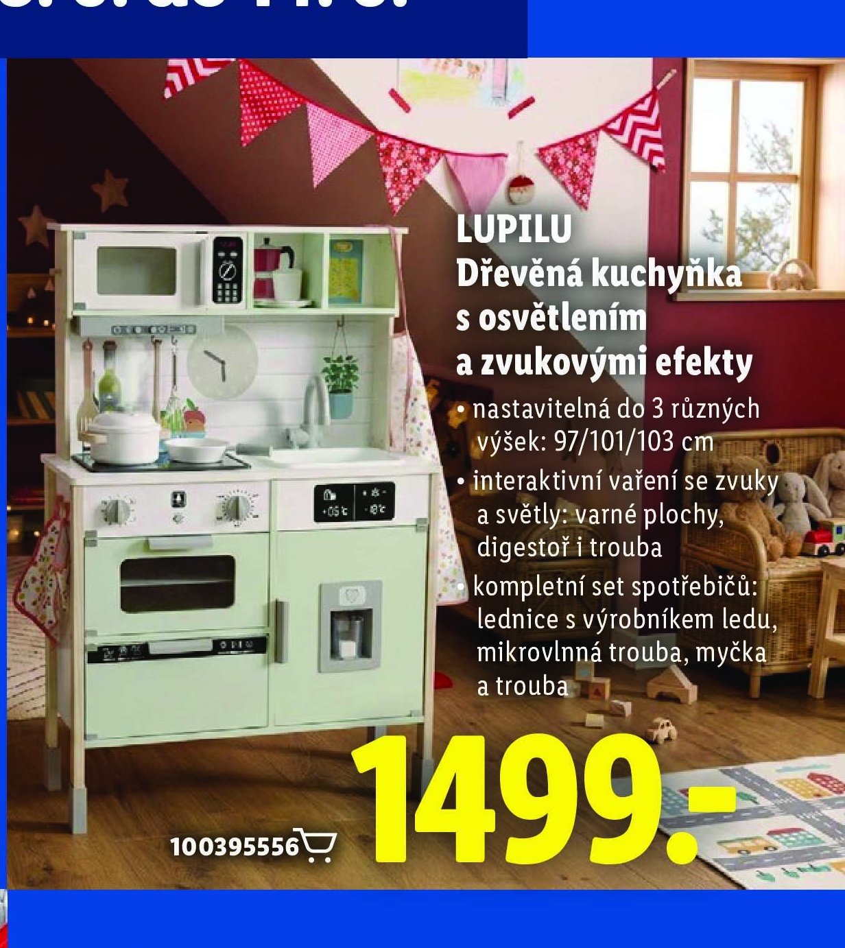 LUPILU Dřevěná kuchyňka s osvětlením a zvukovými efekty