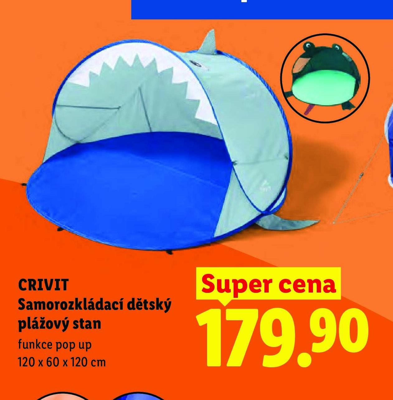 CRIVIT Samorozkládací dětský plážový stan