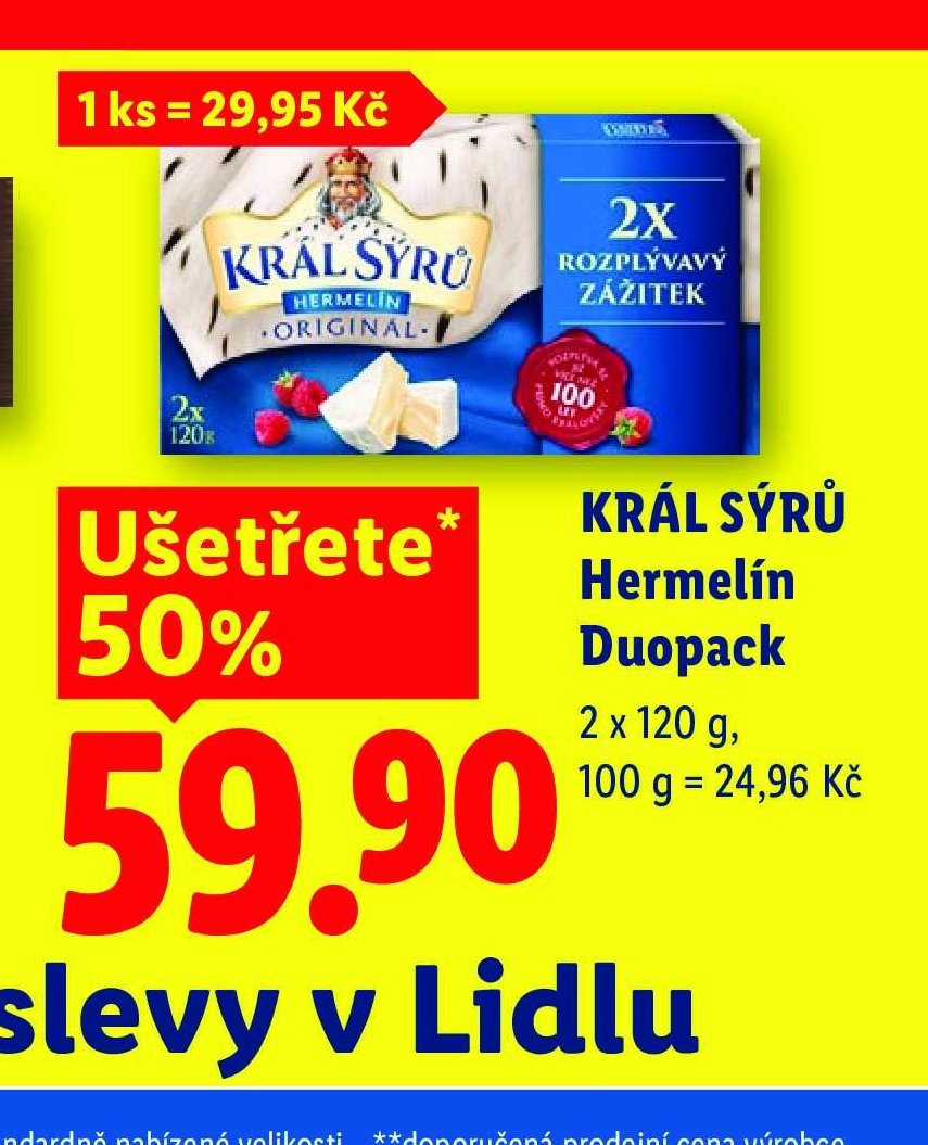 KRÁL SÝRŮ Hermelín Duopack